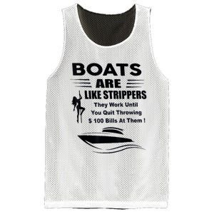 Boats Are Like Strippers They Work Until You Quit Throwing Mesh Reversible Basketball Jersey Tank