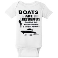 Boats Are Like Strippers They Work Until You Quit Throwing Baby Bodysuit