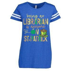 Being A Librarian Is Awesome School St Patrick Book Lover Gift Enza Ladies Jersey Football T-Shirt