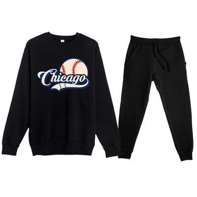 Baseball American Lover Chicago Premium Crewneck Sweatsuit Set