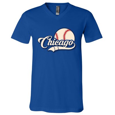 Baseball American Lover Chicago V-Neck T-Shirt