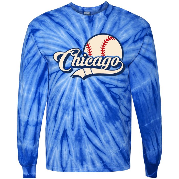 Baseball American Lover Chicago Tie-Dye Long Sleeve Shirt