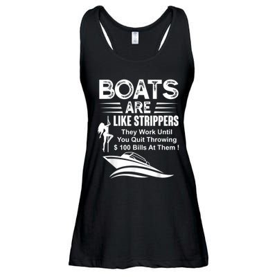 Boats Are Like Strippers They Work Until You Quit Throwing Ladies Essential Flowy Tank