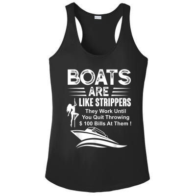 Boats Are Like Strippers They Work Until You Quit Throwing Ladies PosiCharge Competitor Racerback Tank