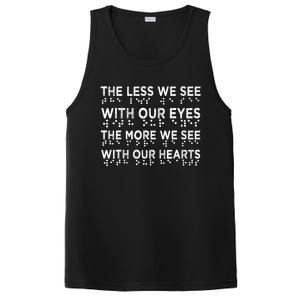 Braille Awareness Less Eyes More Heart Impaired Dots Braille PosiCharge Competitor Tank