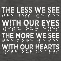 Braille Awareness Less Eyes More Heart Impaired Dots Braille Vector Backpack
