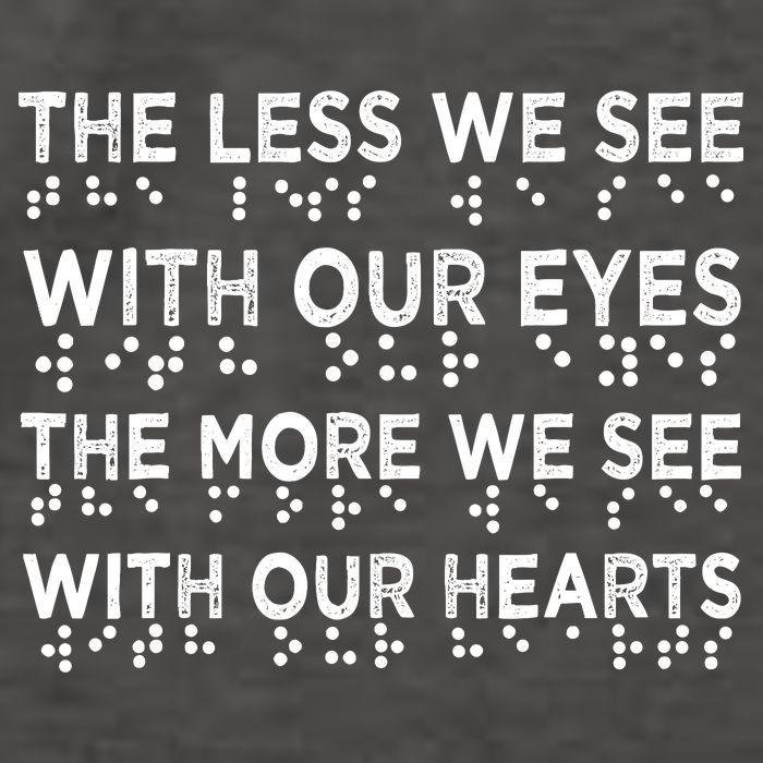 Braille Awareness Less Eyes More Heart Impaired Dots Braille Vector Backpack