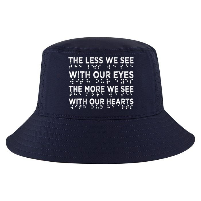 Braille Awareness Less Eyes More Heart Impaired Dots Braille Cool Comfort Performance Bucket Hat