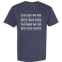 Braille Awareness Less Eyes More Heart Impaired Dots Braille Garment-Dyed Heavyweight T-Shirt