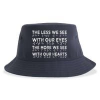 Braille Awareness Less Eyes More Heart Impaired Dots Braille Sustainable Bucket Hat