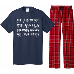 Braille Awareness Less Eyes More Heart Impaired Dots Braille Pajama Set