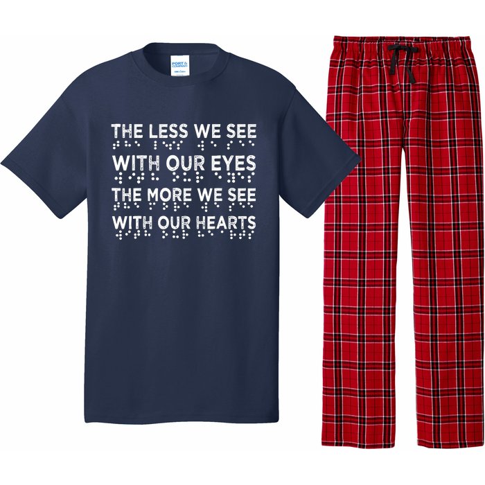 Braille Awareness Less Eyes More Heart Impaired Dots Braille Pajama Set