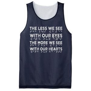 Braille Awareness Less Eyes More Heart Impaired Dots Braille Mesh Reversible Basketball Jersey Tank