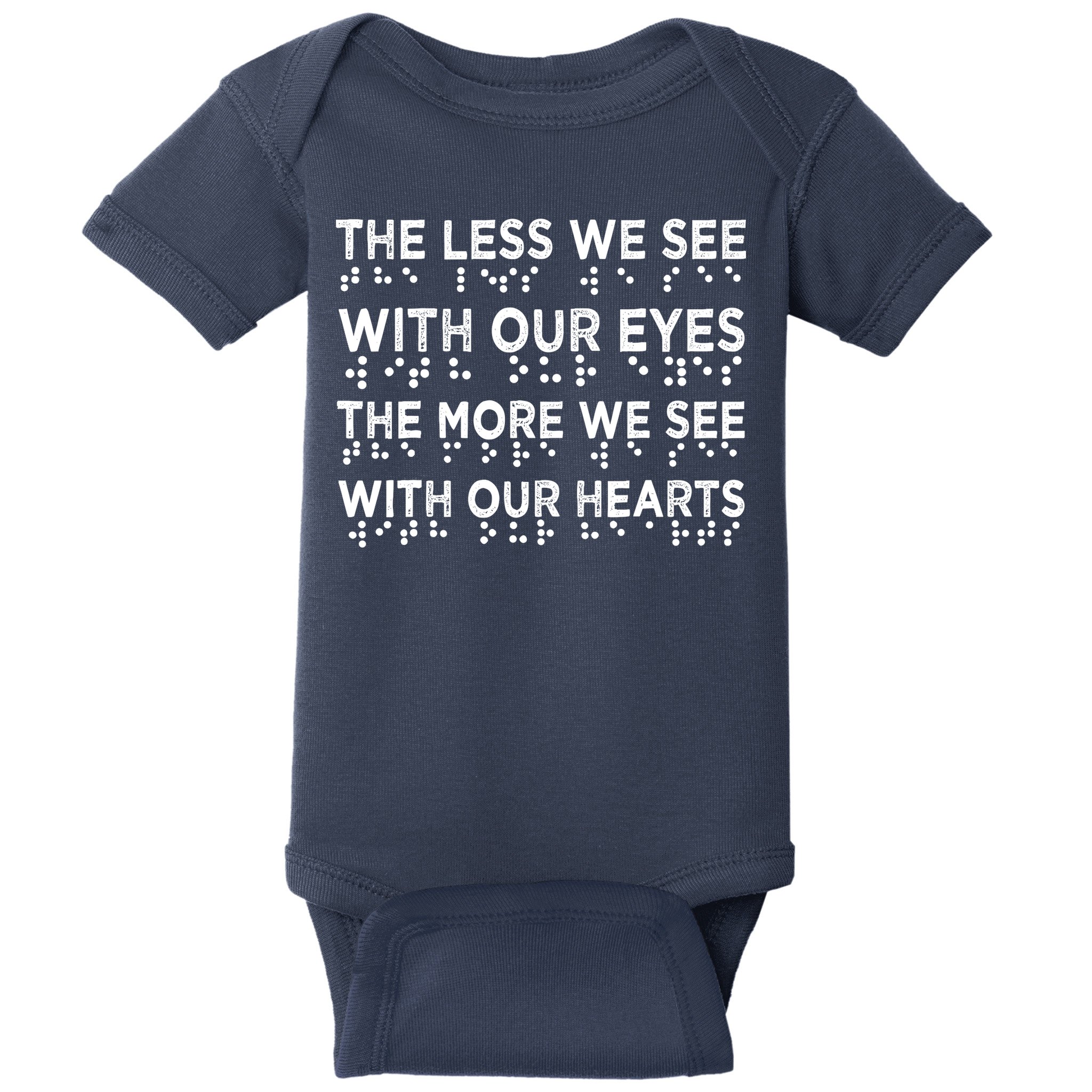 Braille Awareness Less Eyes More Heart Impaired Dots Braille Baby Bodysuit