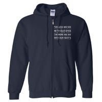 Braille Awareness Less Eyes More Heart Impaired Dots Braille Full Zip Hoodie