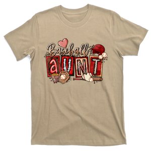 Baseball Aunt Leopard Baseball Aunt Mother's Day T-Shirt