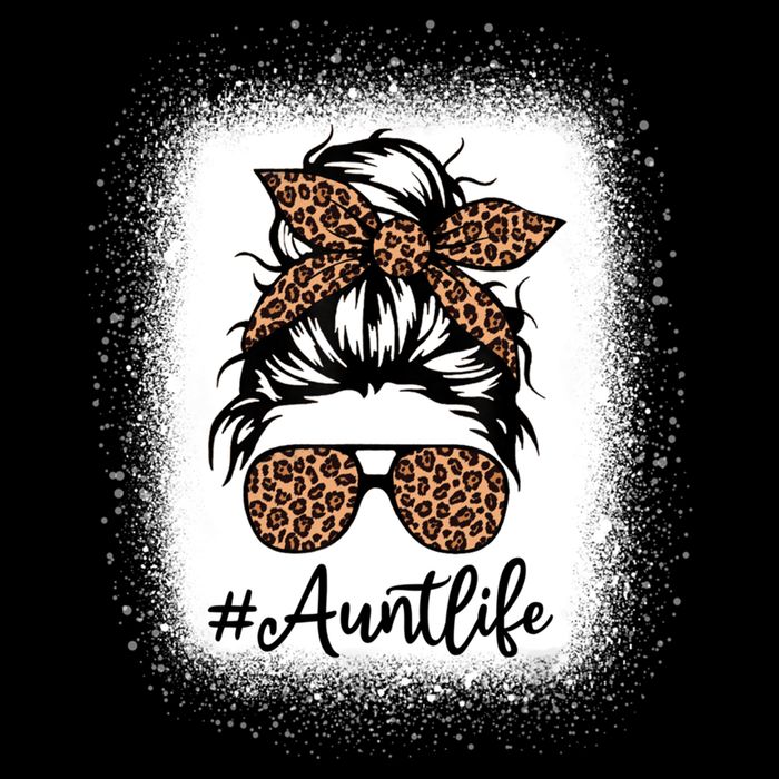 Best Aunt Life Messy Bun Leopard Bleached Auntie Mothers Day Great Gift Doggie Tank