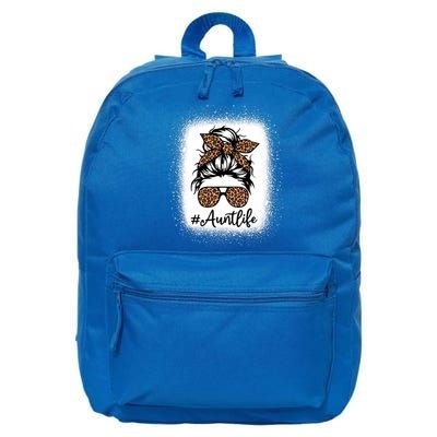 Best Aunt Life Messy Bun Leopard Bleached Auntie Mothers Day Great Gift 16 in Basic Backpack