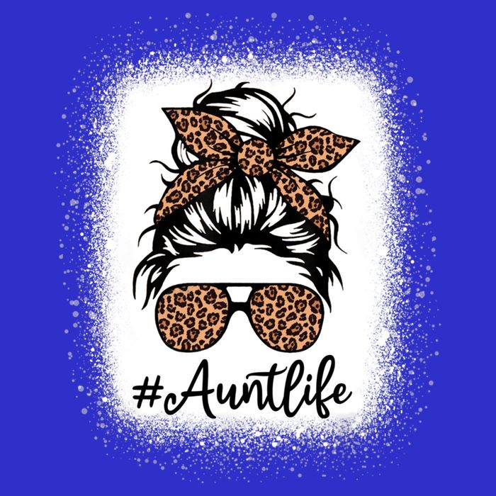 Best Aunt Life Messy Bun Leopard Bleached Auntie Mothers Day Great Gift Baby Bodysuit