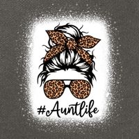 Best Aunt Life Messy Bun Leopard Bleached Auntie Mothers Day Great Gift Cotton Canvas Backpack