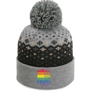 Beautiful American Lgbt Pride Usa Rainbow Flag Art Great Gift The Baniff Cuffed Pom Beanie