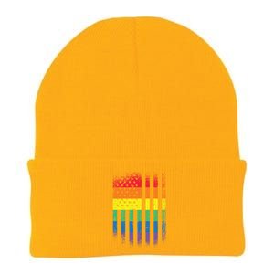 Beautiful American Lgbt Pride Usa Rainbow Flag Art Great Gift Knit Cap Winter Beanie