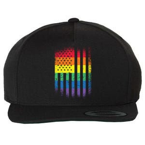 Beautiful American Lgbt Pride Usa Rainbow Flag Art Great Gift Wool Snapback Cap