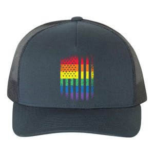 Beautiful American Lgbt Pride Usa Rainbow Flag Art Great Gift Yupoong Adult 5-Panel Trucker Hat