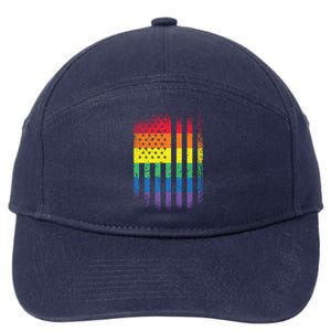 Beautiful American Lgbt Pride Usa Rainbow Flag Art Great Gift 7-Panel Snapback Hat