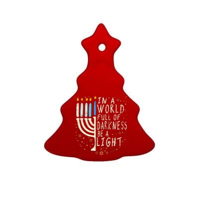 Be A Light Happy Hanukkah Ceramic Tree Ornament