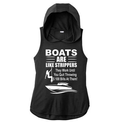 Boats Are Like Strippers Funny Joke Ladies PosiCharge Tri-Blend Wicking Draft Hoodie Tank