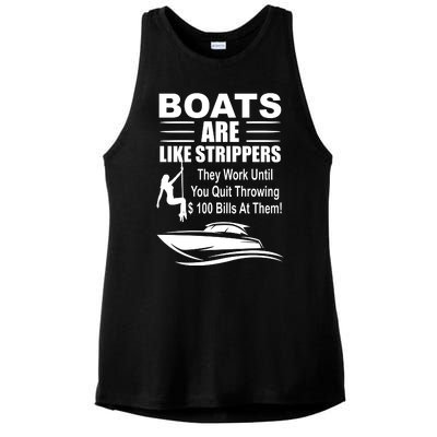 Boats Are Like Strippers Funny Joke Ladies PosiCharge Tri-Blend Wicking Tank