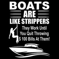 Boats Are Like Strippers Funny Joke 16 in Basic Backpack