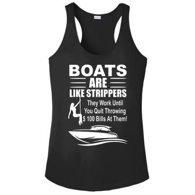 Boats Are Like Strippers Funny Joke Ladies PosiCharge Competitor Racerback Tank