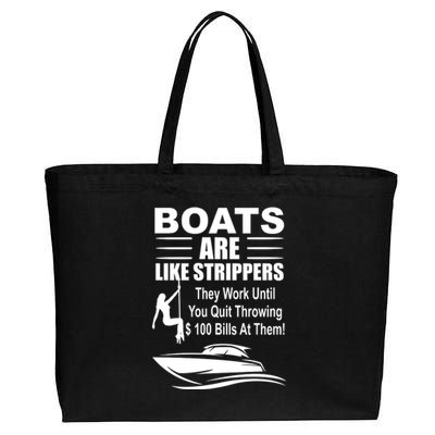 Boats Are Like Strippers Funny Joke Cotton Canvas Jumbo Tote