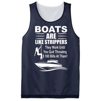 Boats Are Like Strippers Funny Joke Mesh Reversible Basketball Jersey Tank