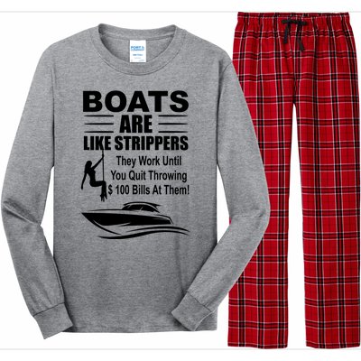 Boats Are Like Strippers Funny Joke Long Sleeve Pajama Set