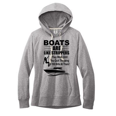 Boats Are Like Strippers Funny Joke Women's Fleece Hoodie