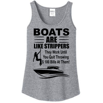 Boats Are Like Strippers Funny Joke Ladies Essential Tank