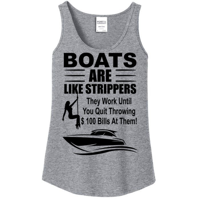 Boats Are Like Strippers Funny Joke Ladies Essential Tank