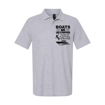 Boats Are Like Strippers Funny Joke Softstyle Adult Sport Polo