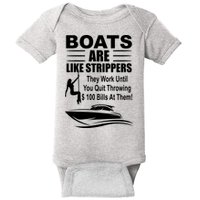Boats Are Like Strippers Funny Joke Baby Bodysuit