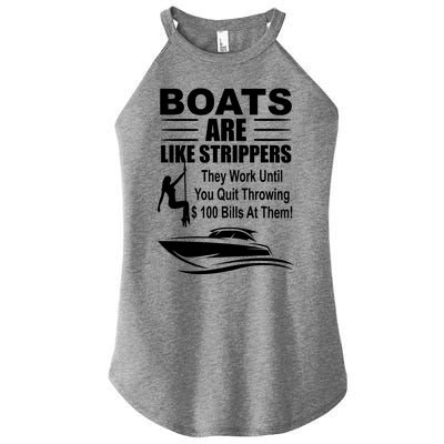 Boats Are Like Strippers Funny Joke Women's Perfect Tri Rocker Tank