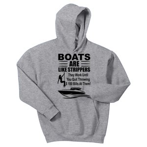 Boats Are Like Strippers Funny Joke Kids Hoodie