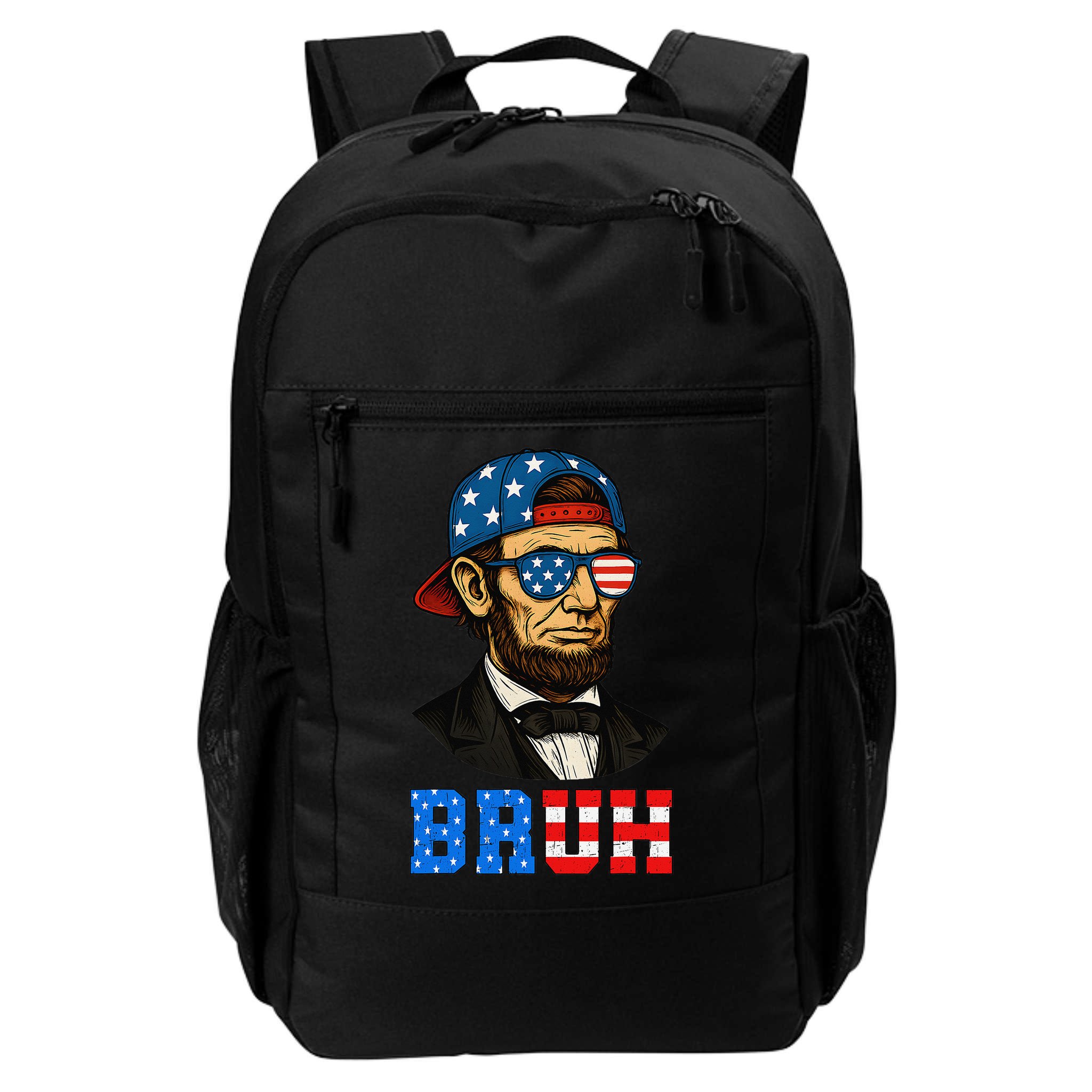 Bruh Abraham Lincoln Patriotic 4th Of July Backpack