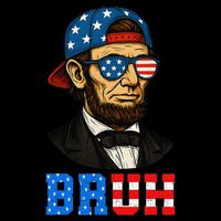 Bruh Abraham Lincoln Patriotic 4th Of July Drawstring Bag