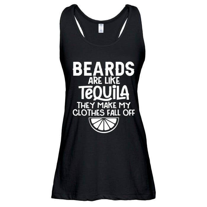 Beards Are Like Tequila They Make My Clothes Fall Off Ladies Essential Flowy Tank