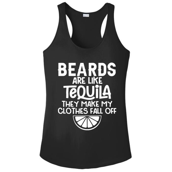 Beards Are Like Tequila They Make My Clothes Fall Off Ladies PosiCharge Competitor Racerback Tank