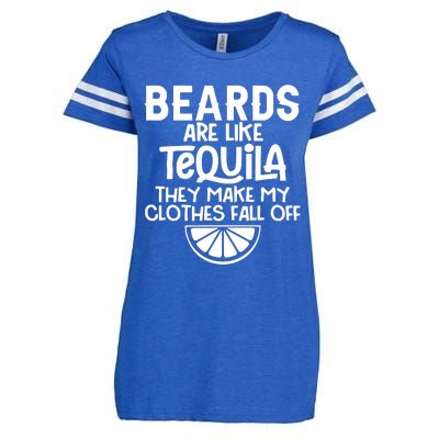 Beards Are Like Tequila They Make My Clothes Fall Off Enza Ladies Jersey Football T-Shirt