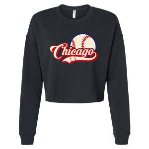 Baseball American Lover Chicago Baseball Cropped Pullover Crew